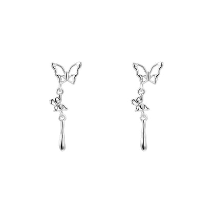 Titanium Steel Gold Ear Bone Butterfly Earrings