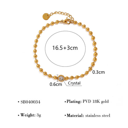 Women's Small Gold Bead Chain Suit Stainless Steel Simple Bracelets