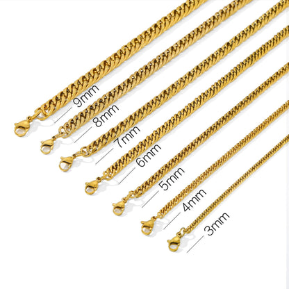 Double Woven Grinding Six Chain Titanium Necklaces