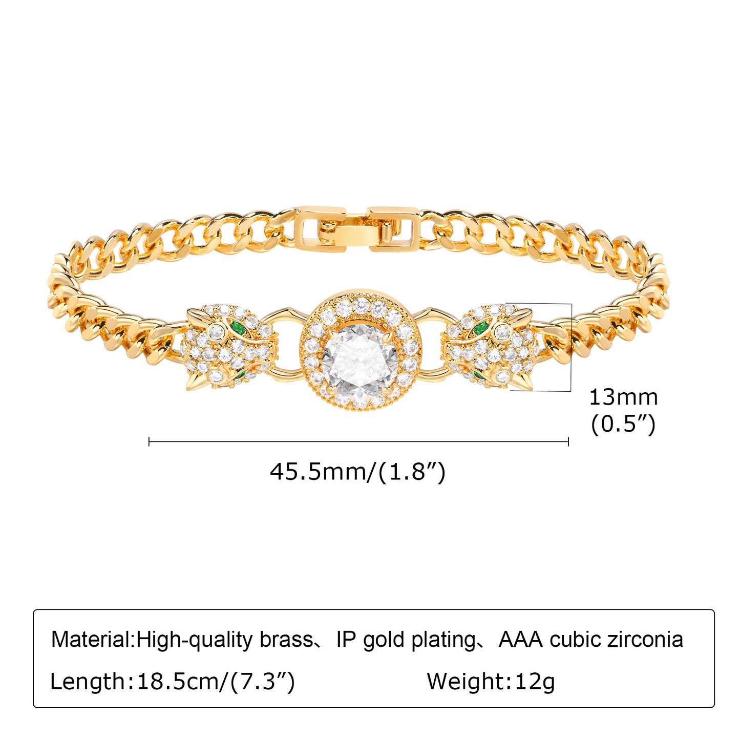 Copper Square Heart-shaped Four-leaf Clover Snake Head Zircon Bracelets