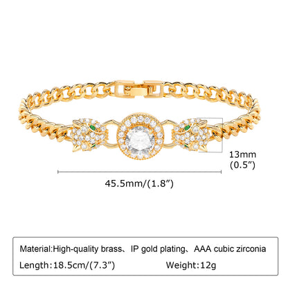 Copper Square Heart-shaped Four-leaf Clover Snake Head Zircon Bracelets