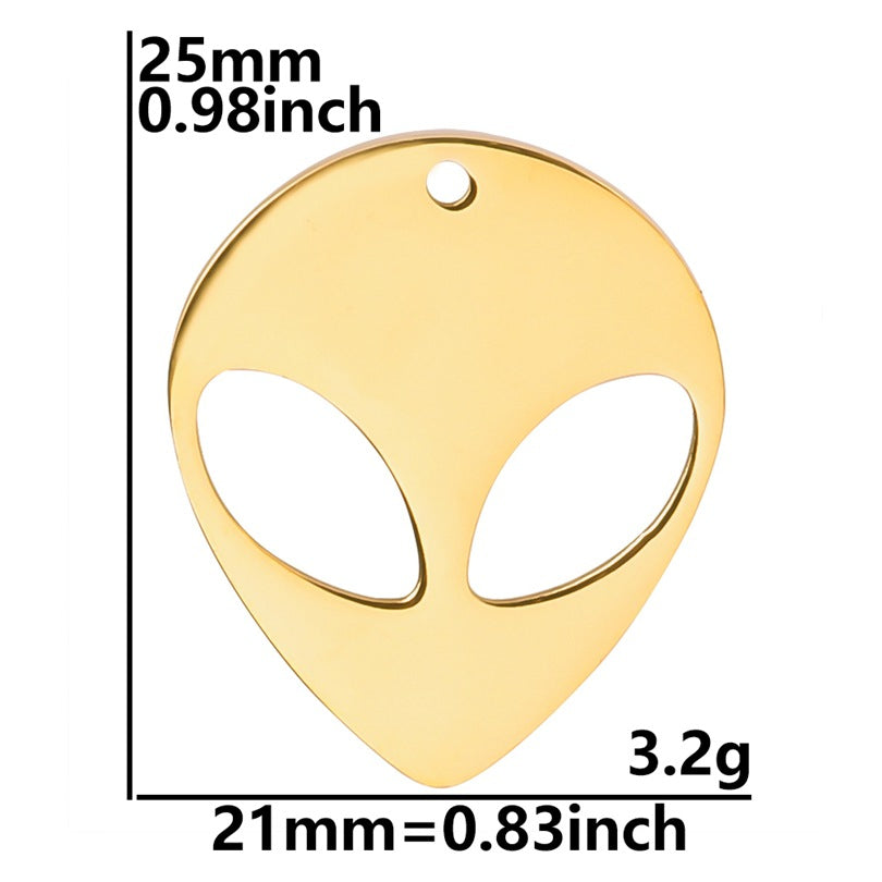 Colorful Gold Stainless Steel Alien Ornament Pendants