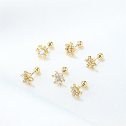 Style Elegant White Snowflake Ear Bone Earrings