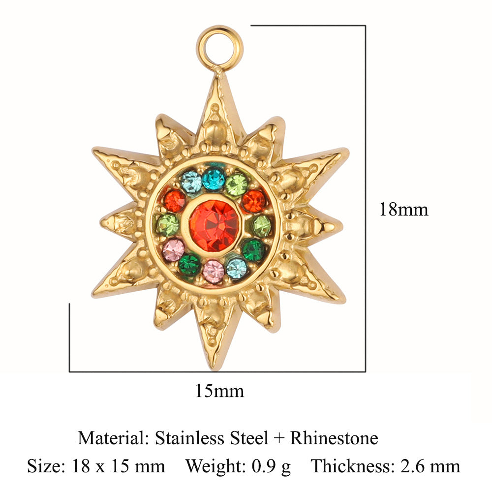 Titanium Steel Sun Ornament Accessories Star Pendants