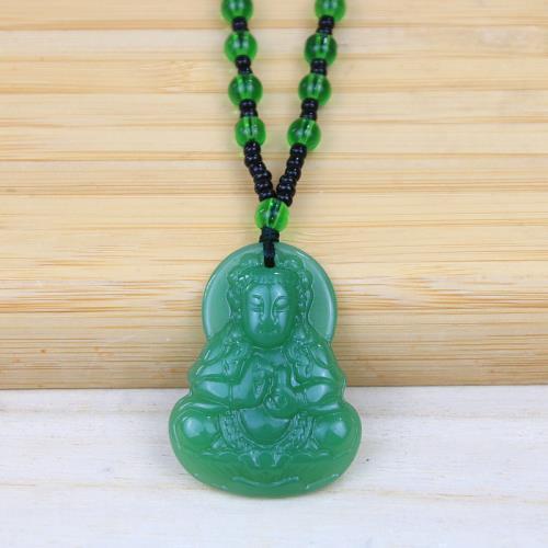 Women's Ethnic Style Imitation Jade Avalokitesvara Buddha Pendants