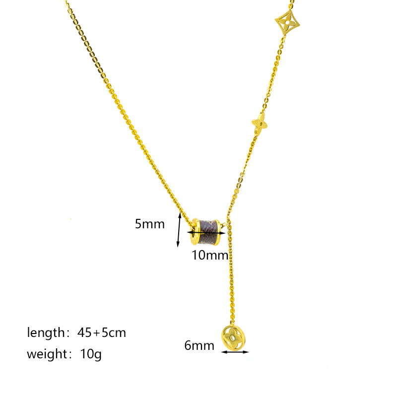 Titanium Steel Light Luxury Tassel Female Personality Necklaces
