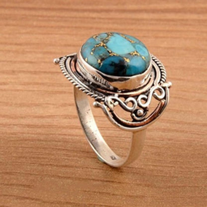 Women's & Men's Vintage Gemstone Turquoise Bridal Wedding Engagement Rings