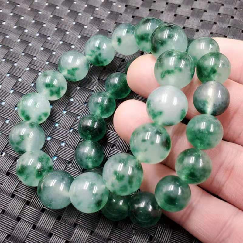 Natural Stone Floating Flowers Green Chalcedony Simple Bracelets