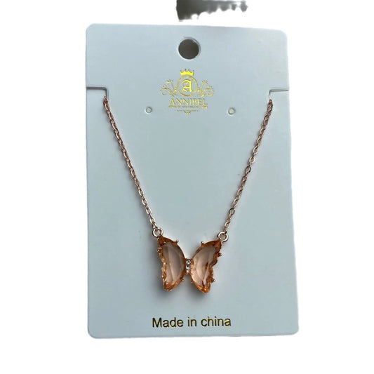 Glass Crystal Butterfly Ear Female Clavicle Necklaces