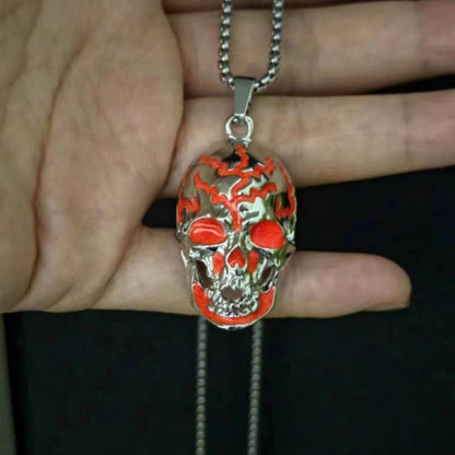 Men's Glowing Skull Long Hip Hop Noctilucent Pendants