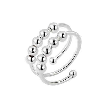 Women's Pcs Anxiety Relief Anti Spinning Stainless Rings