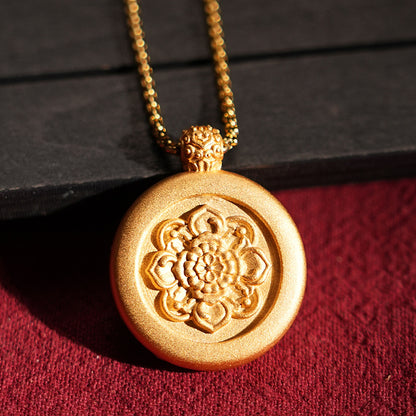 Three-dimensional Tibetan Style Fifth Master Brass Painted Wipe Pendants