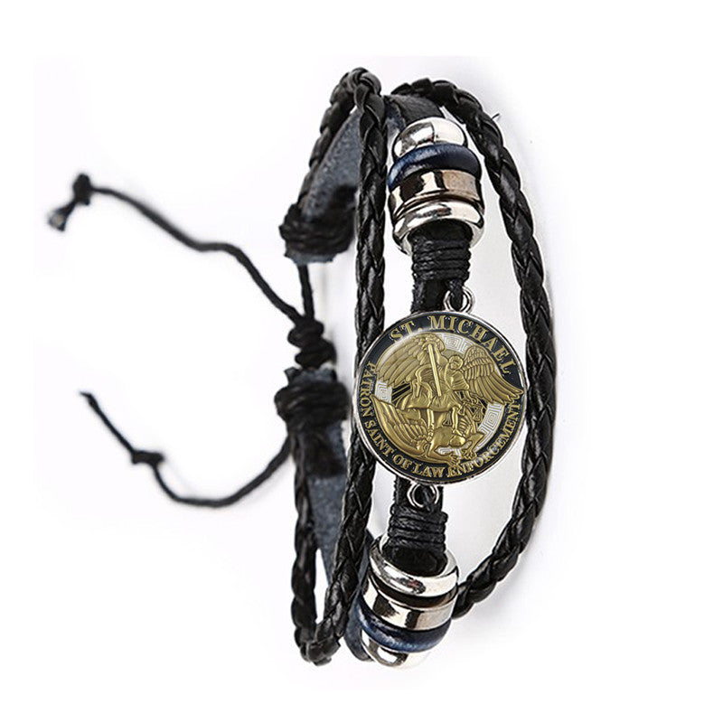 Women's & Men's Time Stone Leather Carrying Strap Hand-woven Bracelets