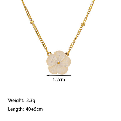 Women's Shell Peach Blossom Beautiful Flower Fashion Necklaces