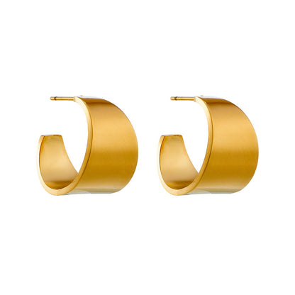 Style Exquisite Glossy Shaped Wide Surface High-grade Earrings