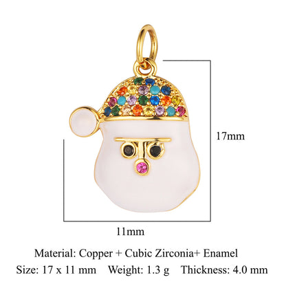 Copper Zircon Snowflake Gift Ornament Accessories Pendants