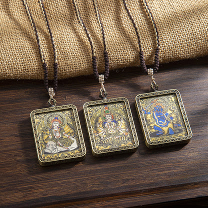 Tibetan Sweater Chain Hand Painted Alloy Pendants