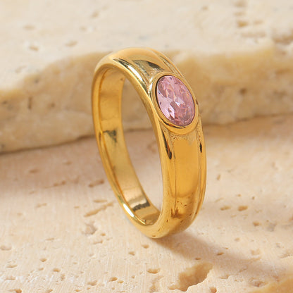 Steel Advanced Sense Simple Personality Gold-plated Rings