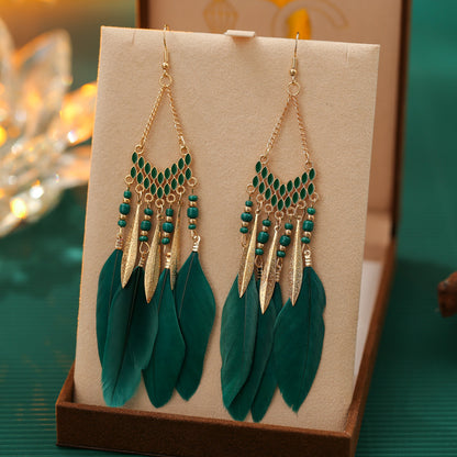 Type Personalized Long Feather Your Daisy Earrings