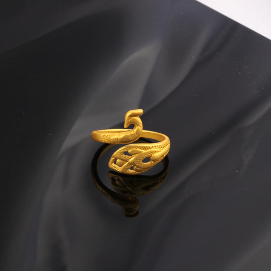 Three-dimensional Argent Pur Peacock Female Open Rings