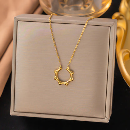 Mori Style Gold Black Titanium Steel Necklaces