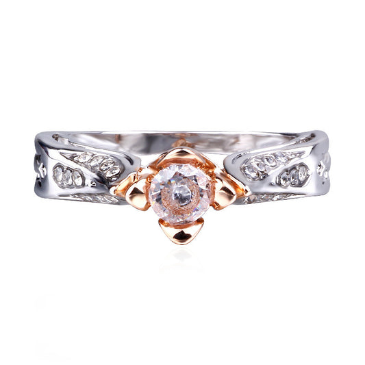 Women's Color Separation Artificial Diamond Party Wedding Rings