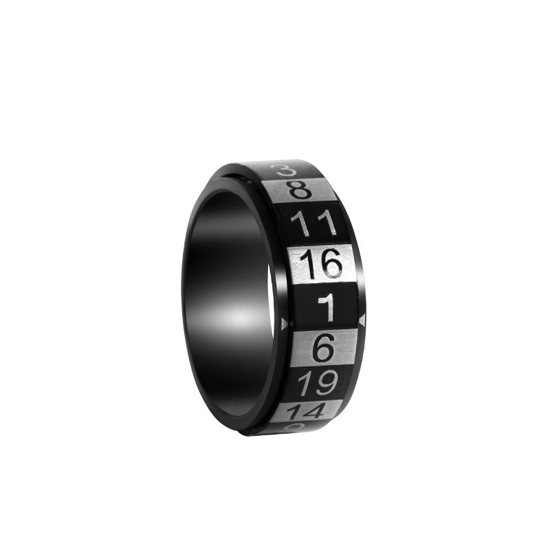 Men's Arabic Numerals Rotatable Titanium Steel Decompression Rings