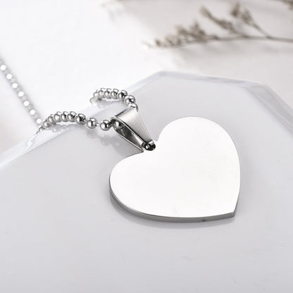 Steel Peach Heart Heart-shaped Ornament Blank Laser Pendants