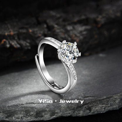 Fashion Karat Open Inlaid Zircon Female Rings