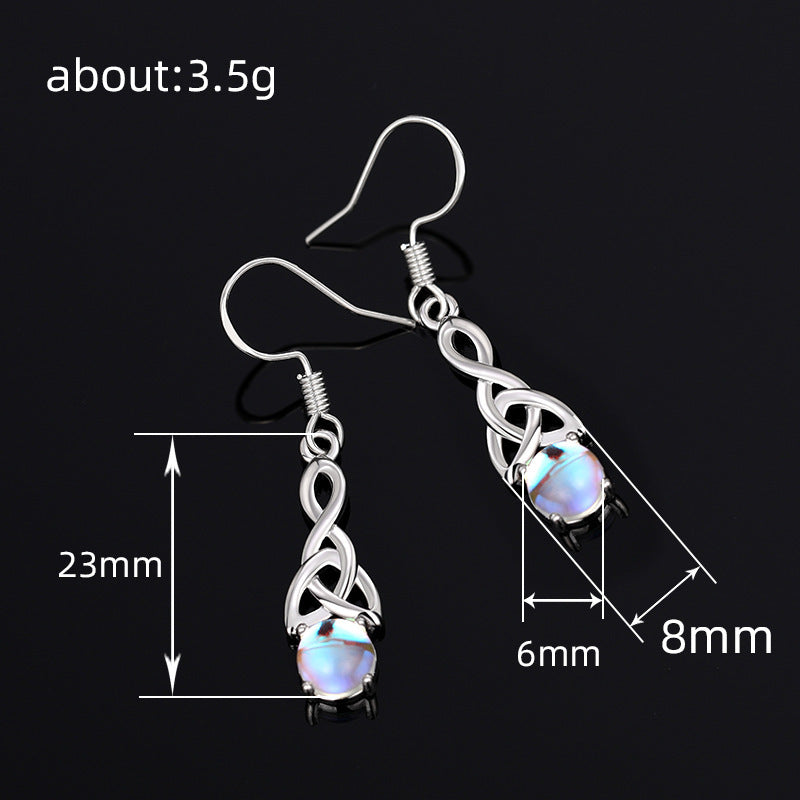 Fashion Ear Hook Imitation Moonstone Set Necklaces