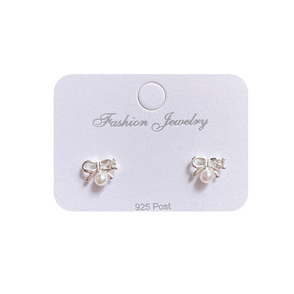 Women's Simple Compact Love Eardrops Sier Needle Elegant Earrings