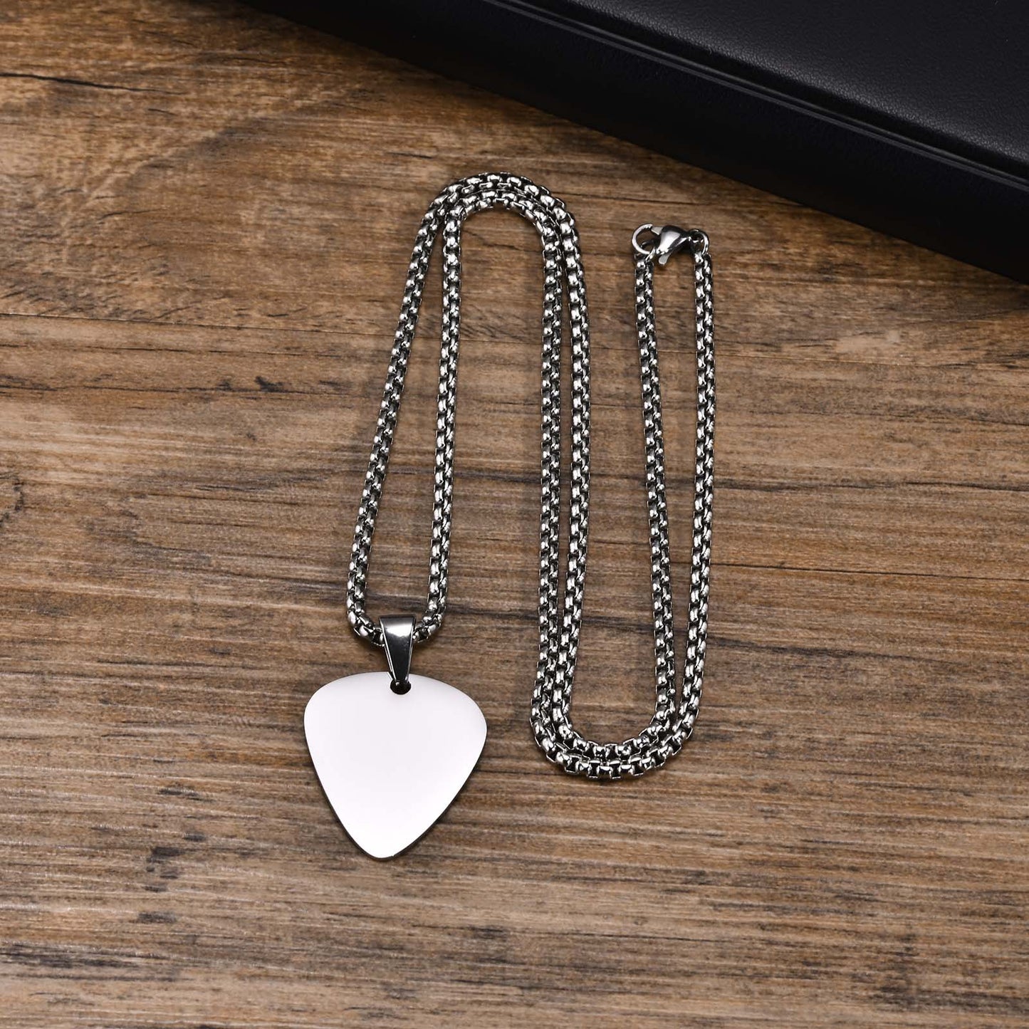 Stainless Steel Light Guitar Pick Black Pendants