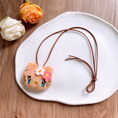 Children's Korean Style Fabric Mushroom Cartoon Small Necklaces