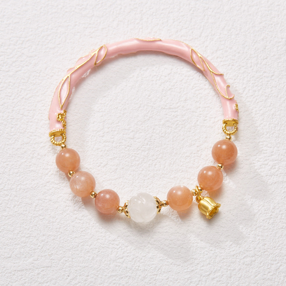 Natural Sunstone Female Lily Half Girlfriend Bracelets