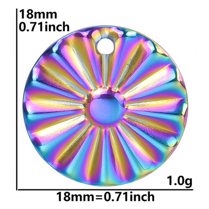 Colorful Vacuum Plating Stainless Steel Geometric Spacer Pendants