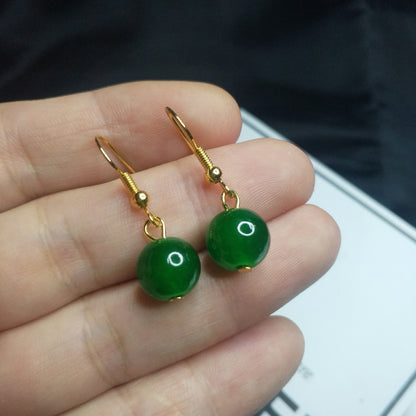 Women's For Green Chalcedony National Style High Earrings