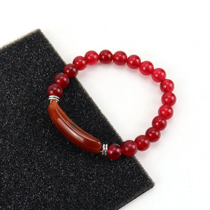 Natural Stone Bridge Ball Elastic Beaded Bracelets