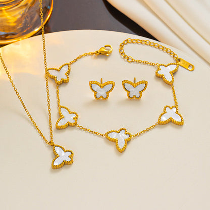 Cool Butterfly Three-piece Simple Ear Suit Bracelets