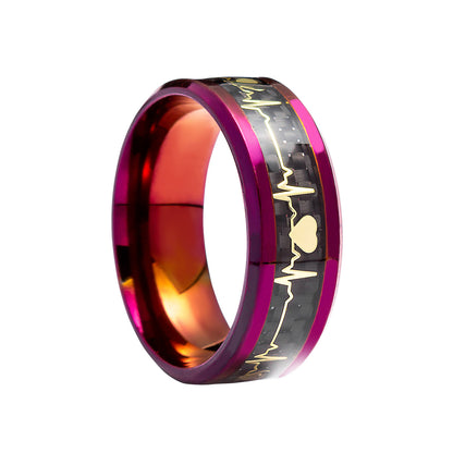 Jewelry For Valentine's Day Inlaid Carbon Rings