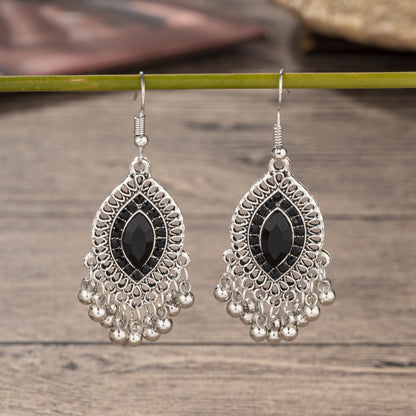 Women's Indian Style Ornament Bohemian Tassel Bell Earrings