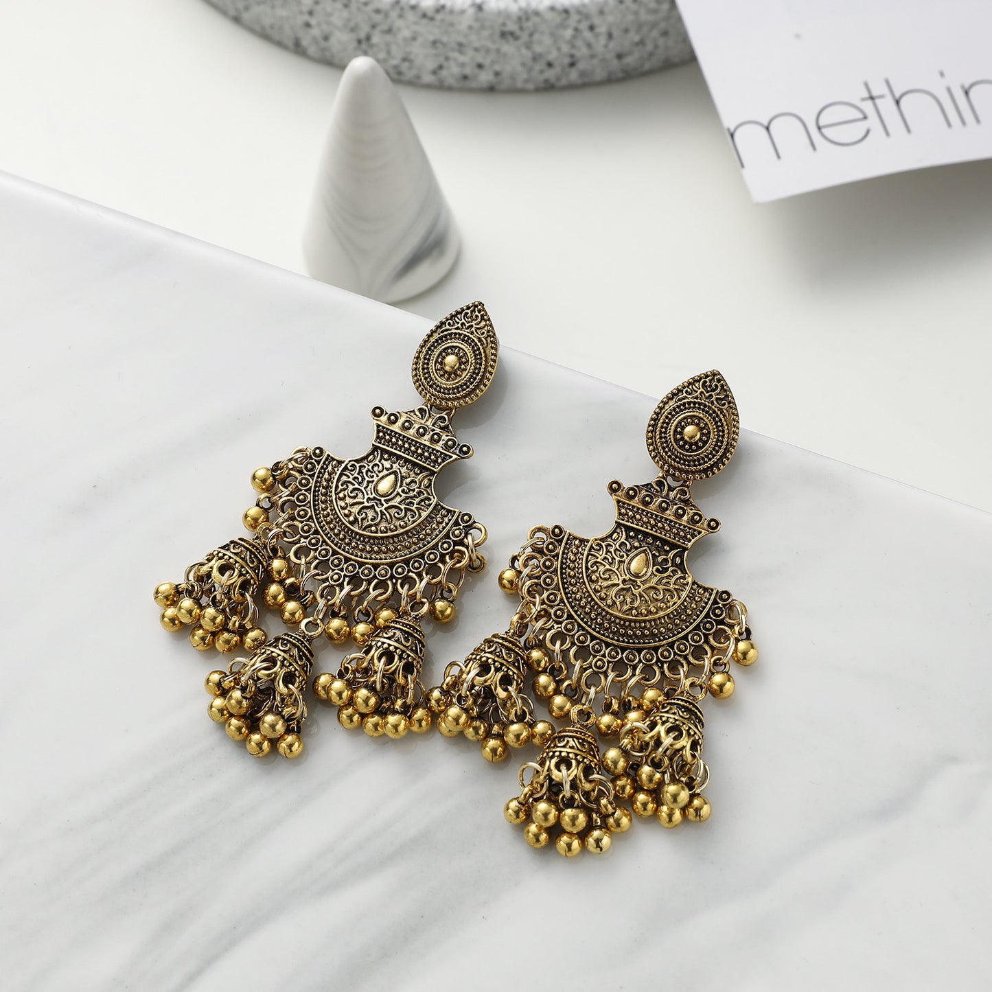 Set Ornament Fashion Bell Retro Ethnic Rings