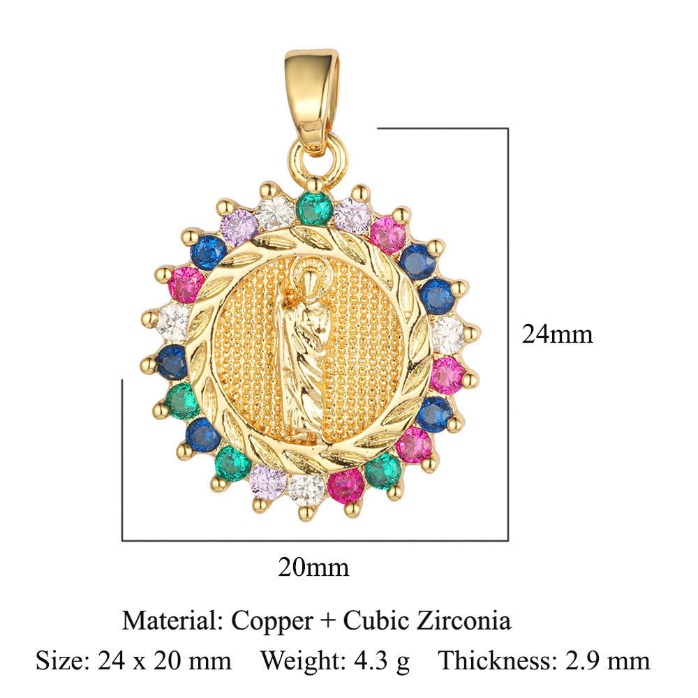 Cross Color Zirconium Copper Zircon Ornament Pendants