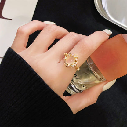 Women's Chalcedony Light Luxury Full Rhinestone Zircon Rings