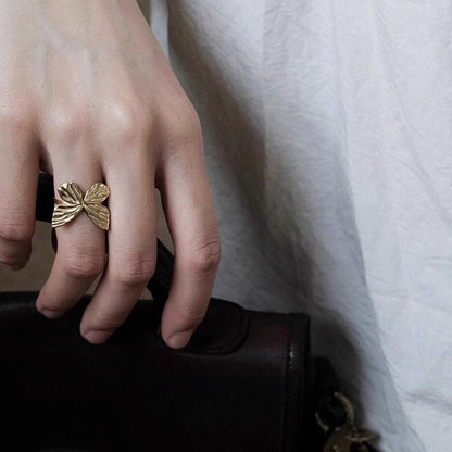 Glazed Butterfly Female Western Style Design High Sense Unique Rings