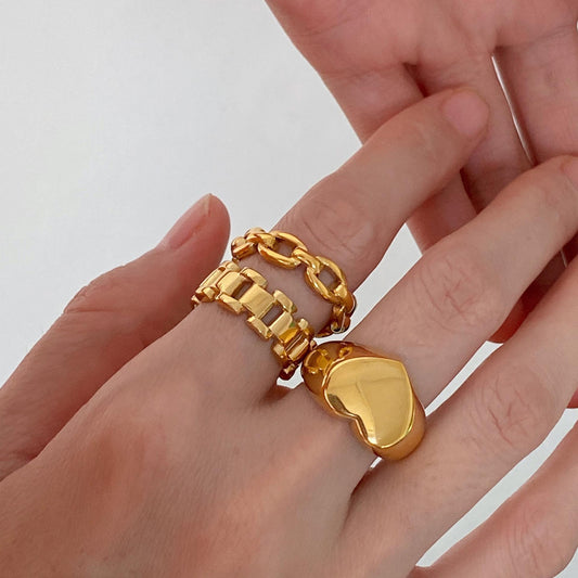 Chain Retro Fashionable Street Shot Love Rings