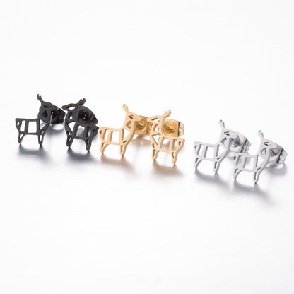 Aloofness Style Stainless Steel Cute Small Animal Fashion Earrings