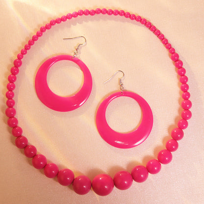 Women's Color Beads Acrylic Vintage Beaded Hollow Necklaces