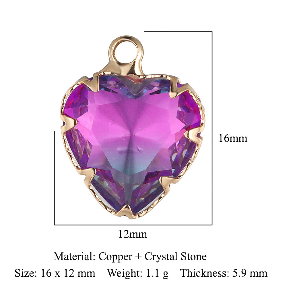 Rectangle Copper Glass Crystal Shuttle Eyes Pendants