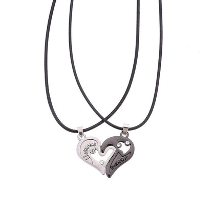 Cool Beautiful Ornament Heart-shaped Square Girlfriends Necklaces