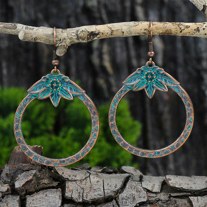 Style Geometric Round Personality Distressed Tribe Earrings